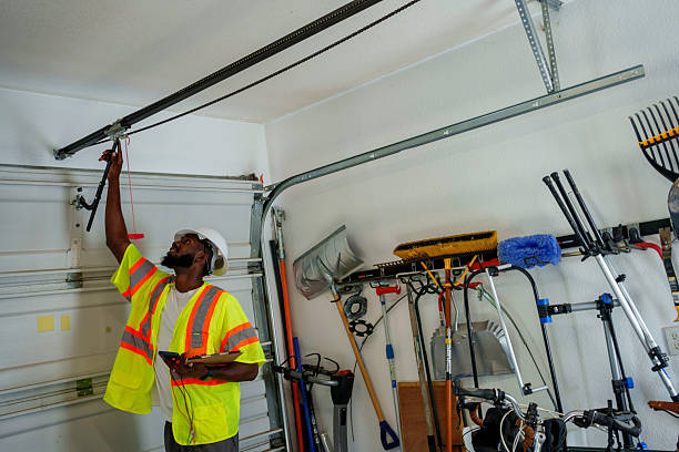 Professional Garage Door Panel Replacement technician working in Lowes Island, VA